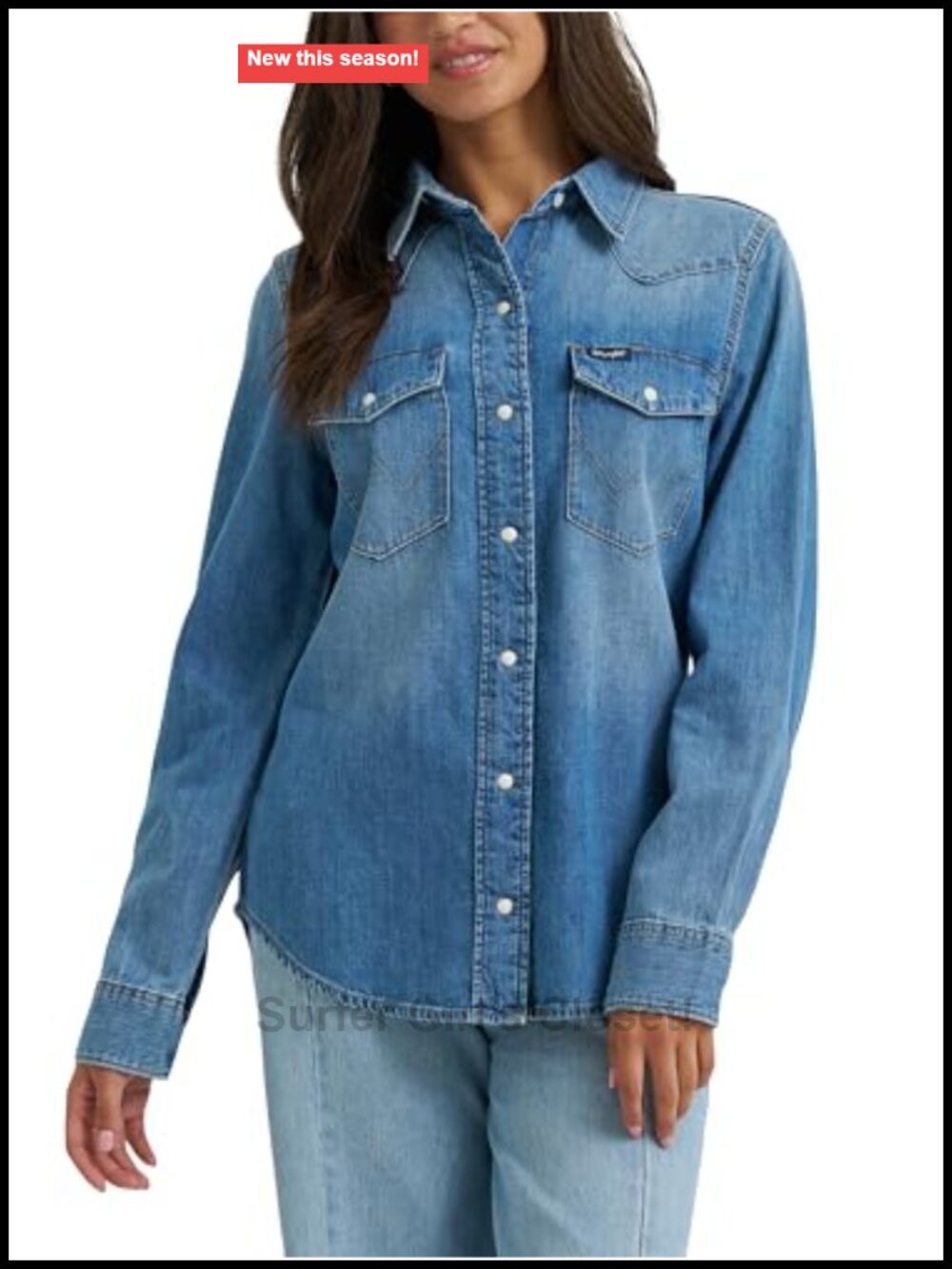 Wrangler Women's Cotton Long Sleeve Western Snap Button-Down Shirt